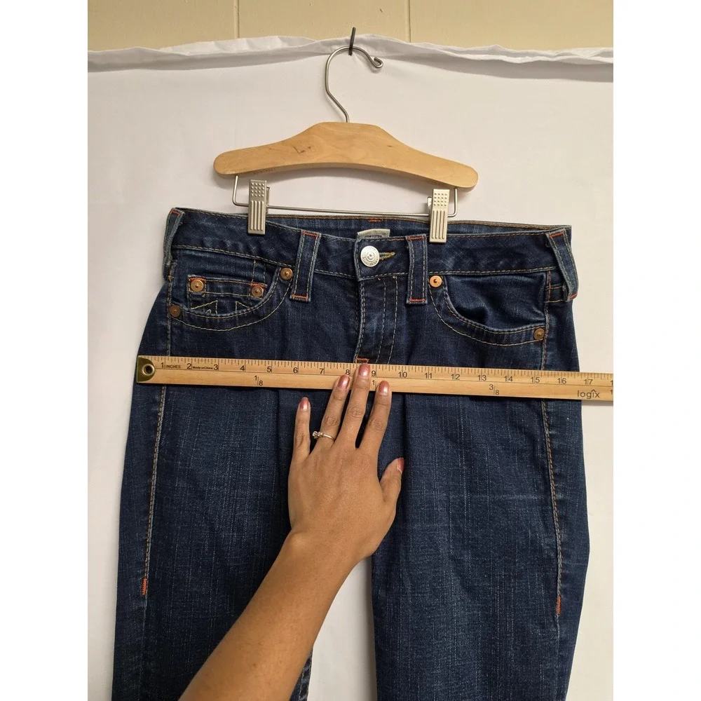 True Religion Johnny Jeans Mens 28x32 Blue Med Wash Straight Leg Made USA Denim